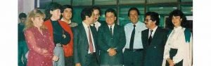 Gladys al lado de don Hugo Saenz en su época de trabajadora de OP Gráfica