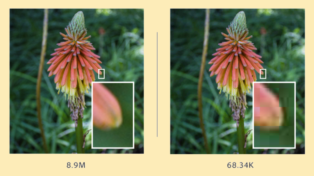 JPEG, Almacenamiento versus Calidad