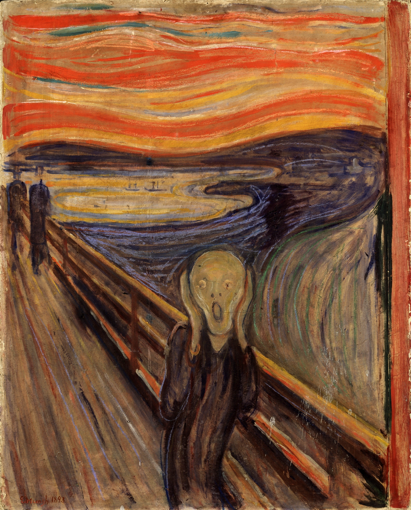 Trazos dramáticos en el Grito, de Edvard Munch