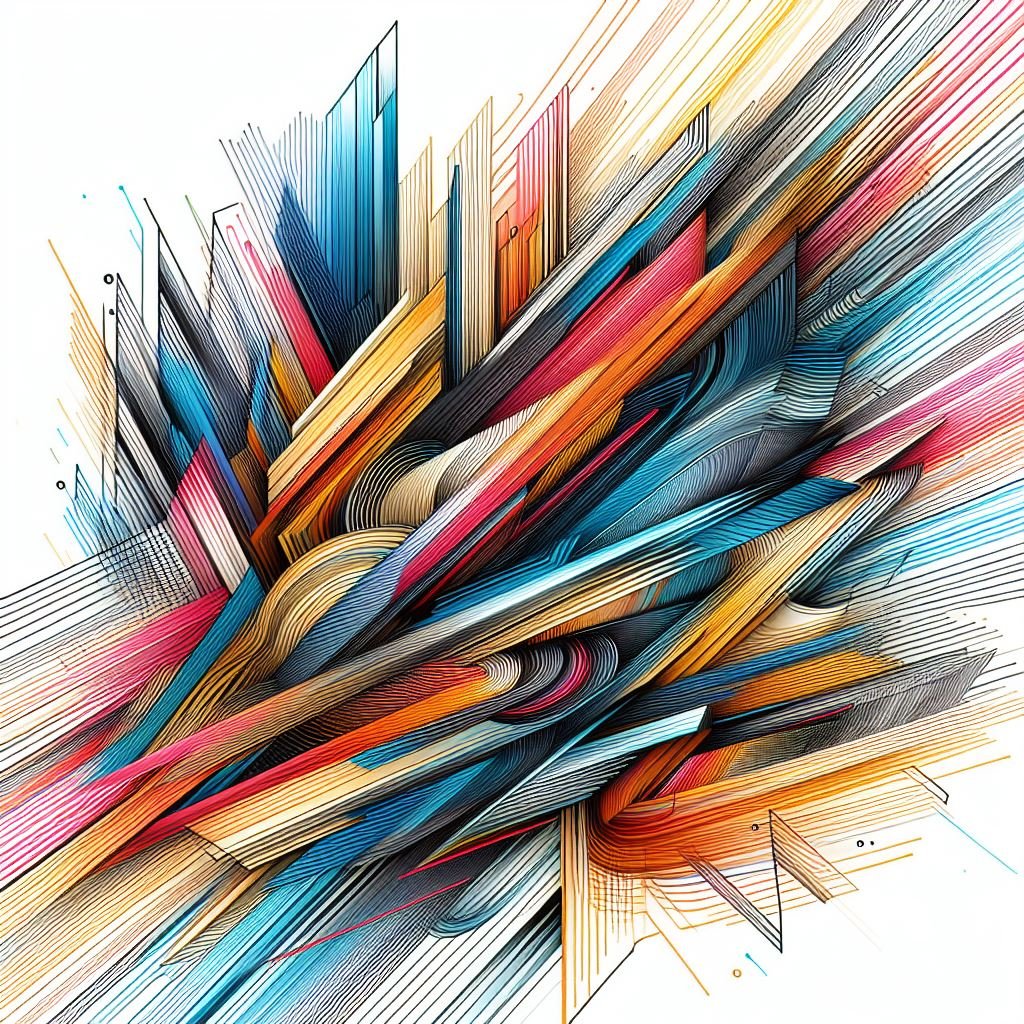 Líneas diagonales, quebradas y oblicuas de colores.