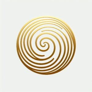 Una línea curva dorada formando una espiral