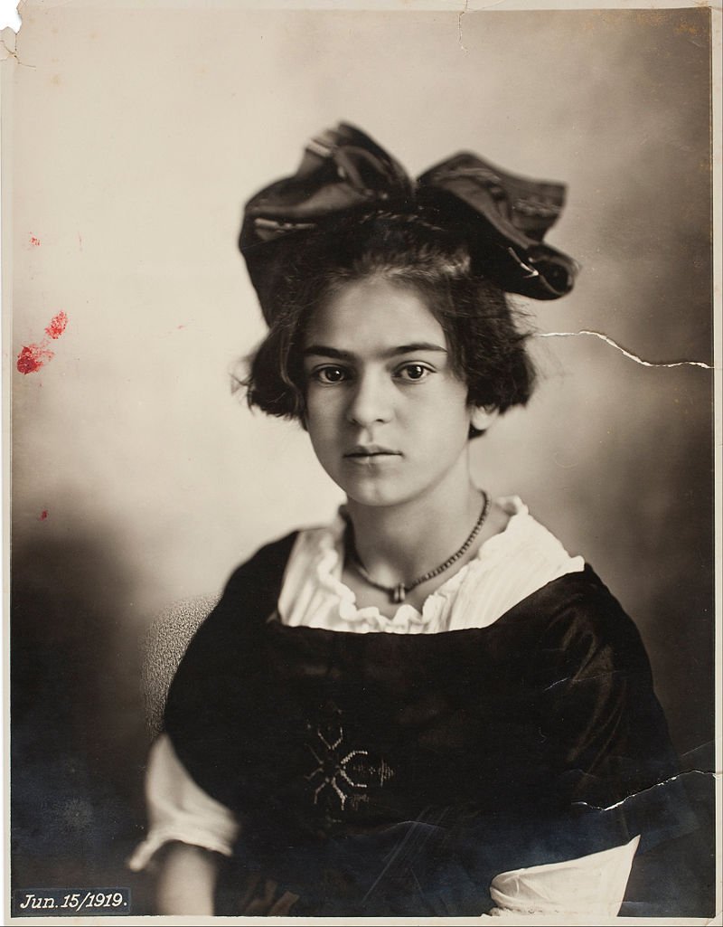 Kahlo a los 11 años, foto tomada el 15 de junio de 1919.